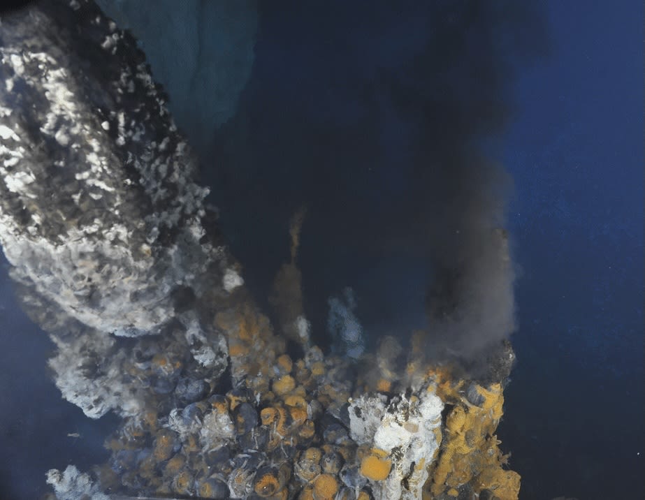 smoke spewing from an underwater column