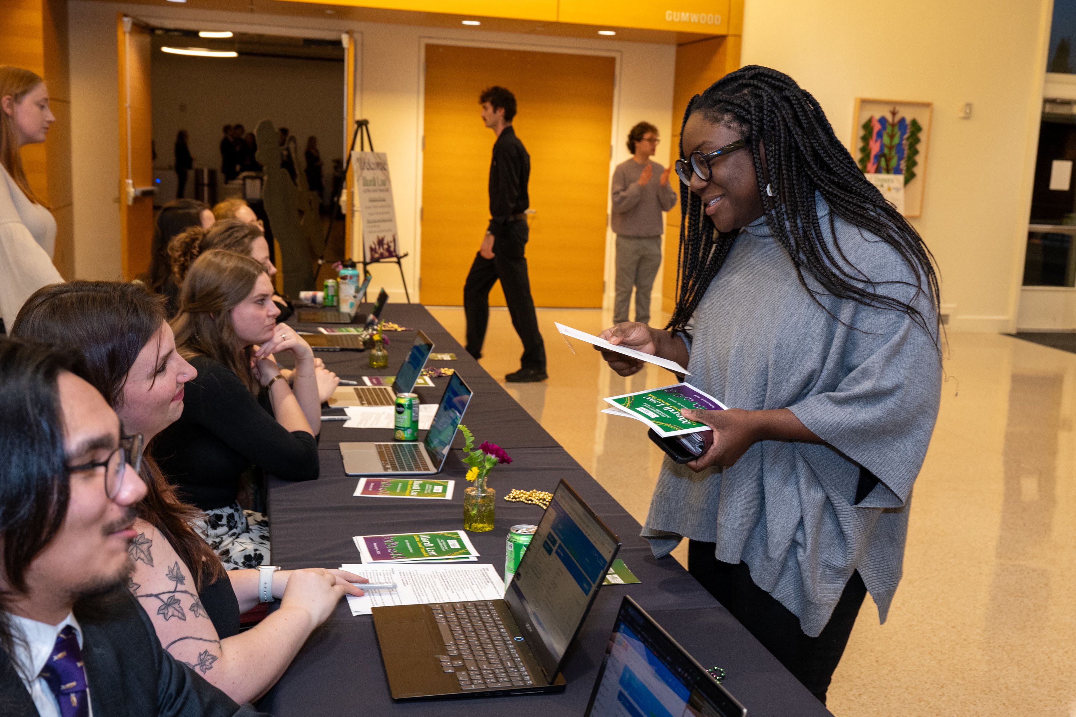 Professor Angela Addae checking in to the event. 
