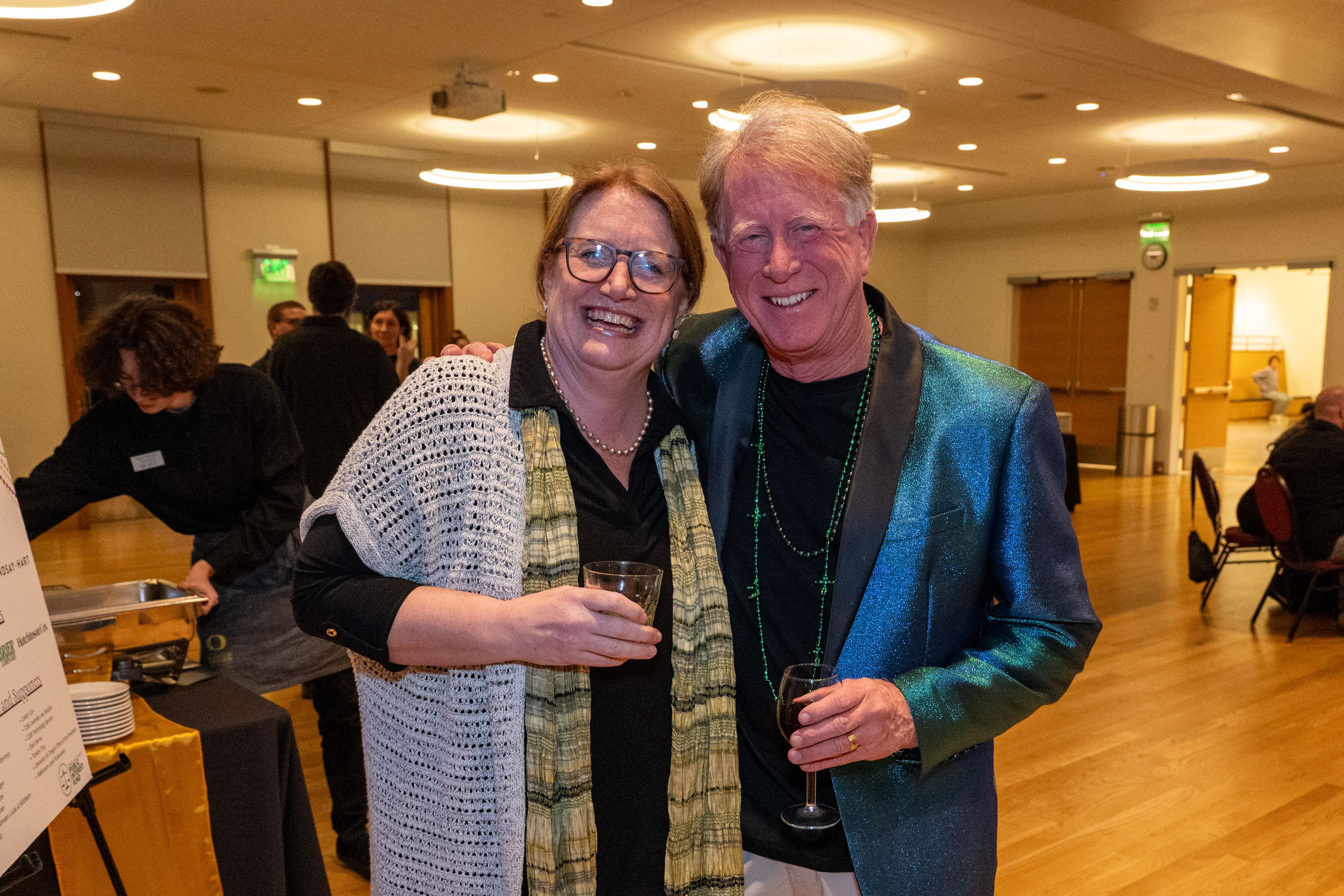 Professor Adell Amos and Mike Axeline.