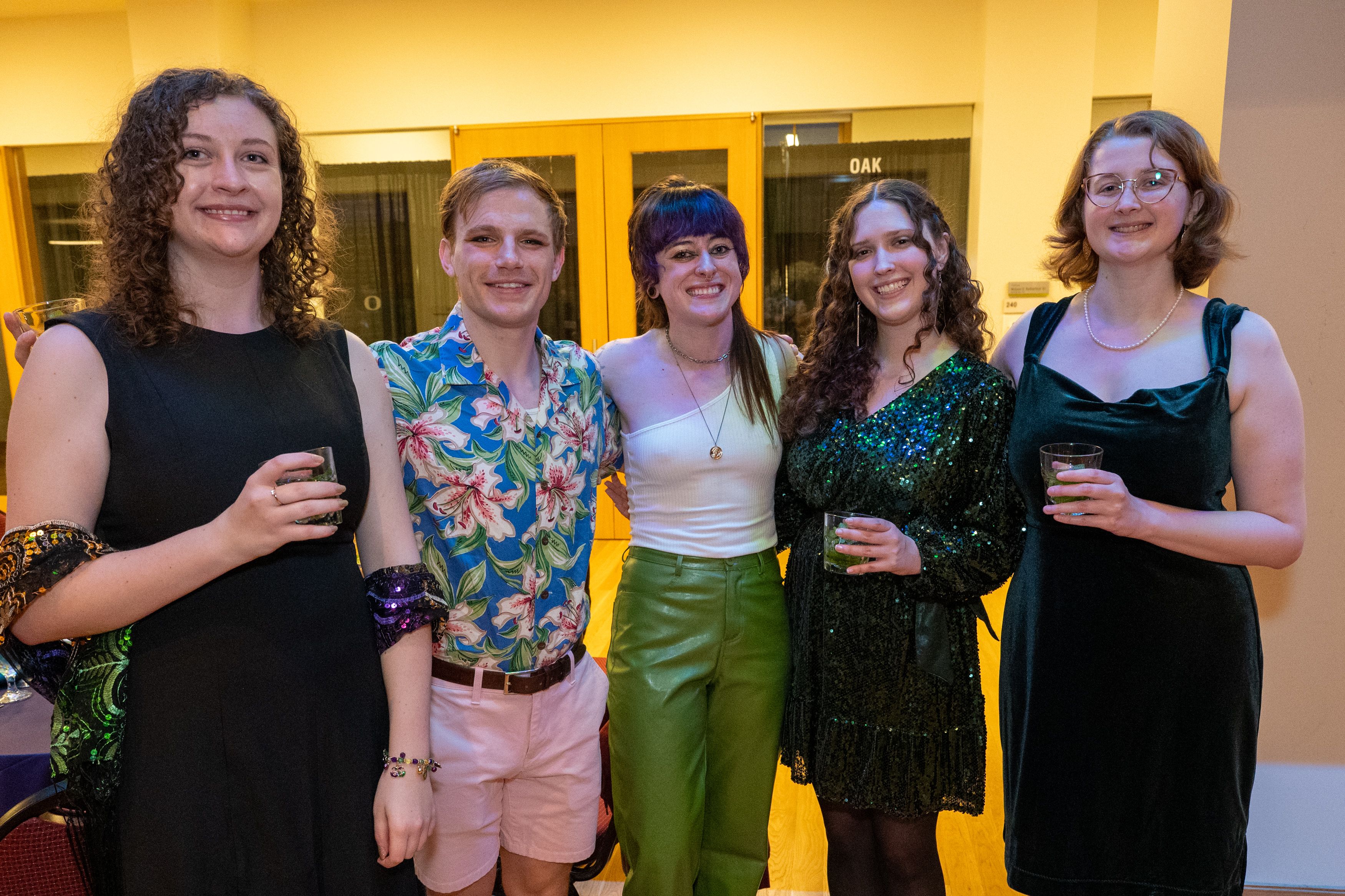 Five Oregon Law students smiling.